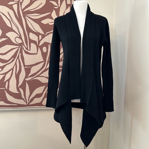 Autumn Cashmere New Rib Drape Cardigan Black NWT - Picture 5 of 11